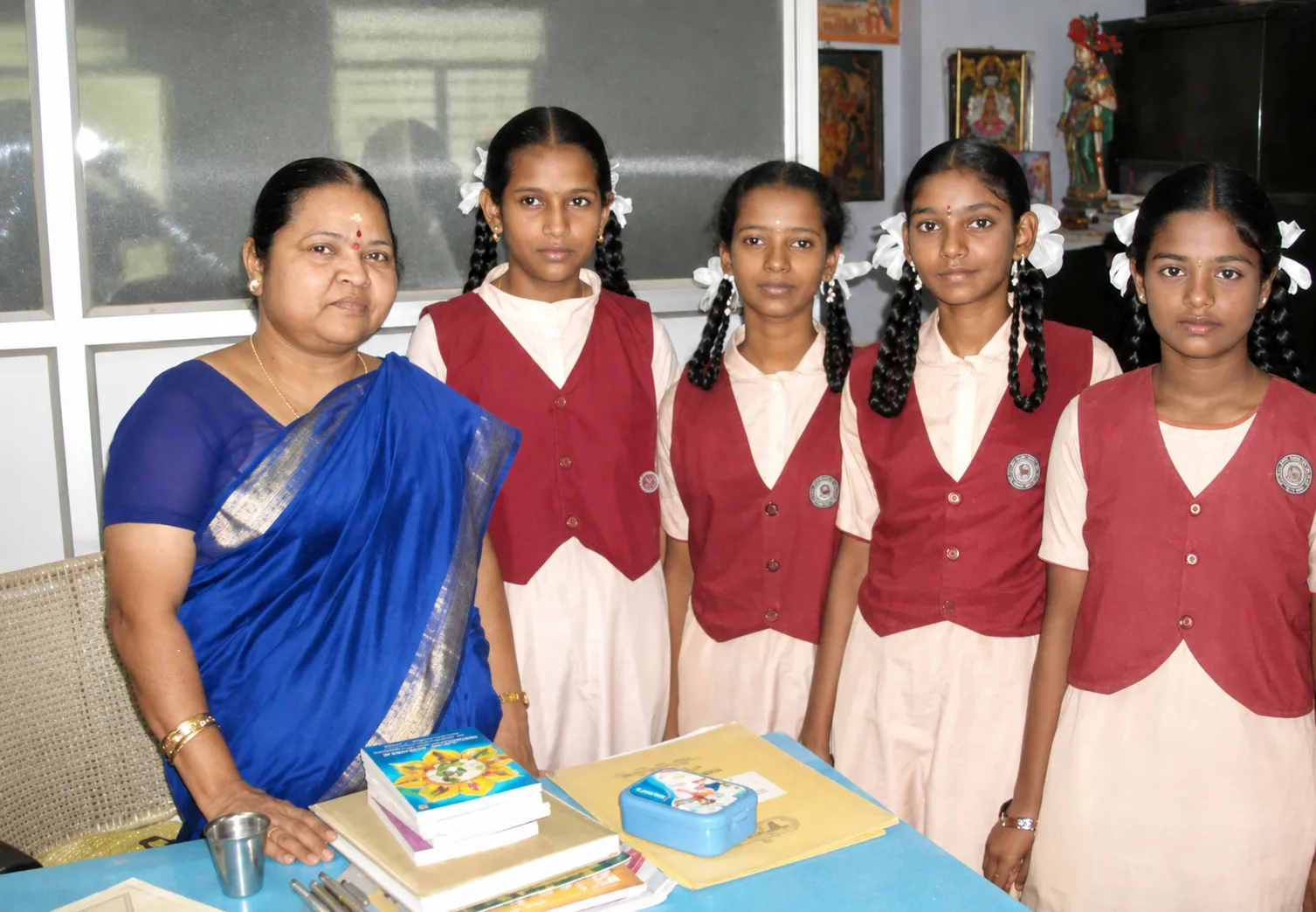 Scholarship students with mentor